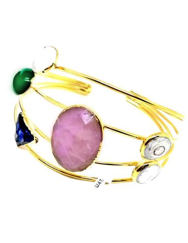 PRECIOSA PULSERA DE CUATRO HILERAS DECORADA CON PEDRERIA