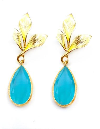 REALZA TU BELLEZA CON ESTOS PENDIENTES DORADOS CON PIEDRA