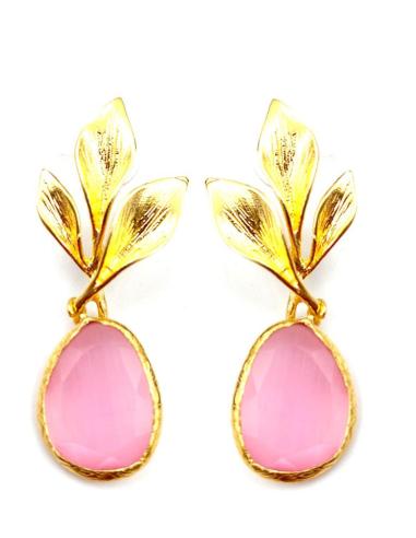 REALZA TU BELLEZA CON ESTOS PENDIENTES DORADOS CON PIEDRA