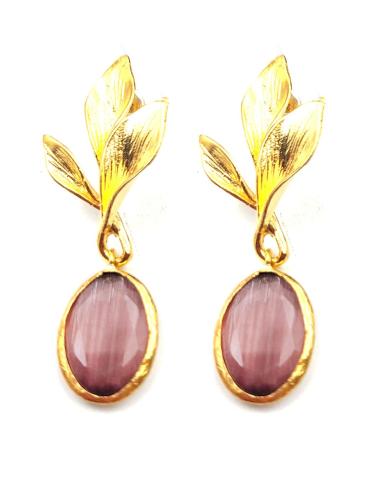 REALZA TU BELLEZA CON ESTOS PENDIENTES DORADOS CON PIEDRA