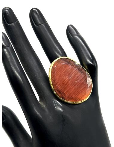 ANILLOS MARRONES PARA MUJER GRANDES DE PIEDRA OJO DE GATO