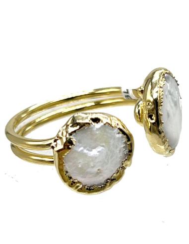 ANILLOS DE MUJER CON PERLAS DISEÑO DOBLE ANACARADO