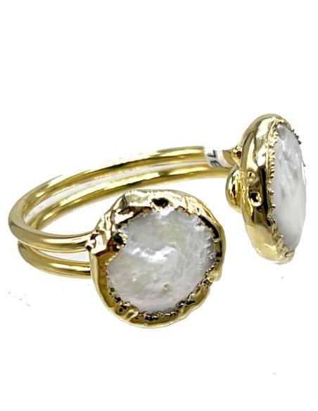ANILLOS DE MUJER CON PERLAS DISEÑO DOBLE ANACARADO
