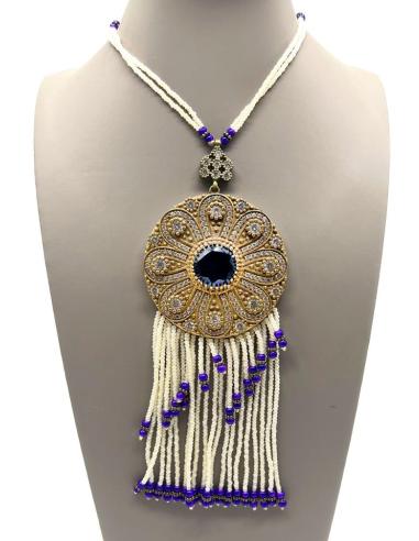 COLLARES DE PERLAS LARGOS CON ROSETON REPLICA JOYA ANTIGUA