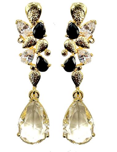 PENDIENTES LARGOS CON PEDRERIA ESPECIAL MADRINAS DE BODA