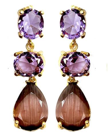 PENDIENTES LARGOS PARA MUJER TRIO DE COLOR PARA BODAS
