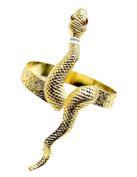 BRAZALETES DORADOS CON SERPIENTE QUE ENVUELVE TU BRAZO PARA CAUTIVAR