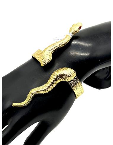BRAZALETES DORADOS CON SERPIENTE QUE ENVUELVE TU BRAZO PARA CAUTIVAR