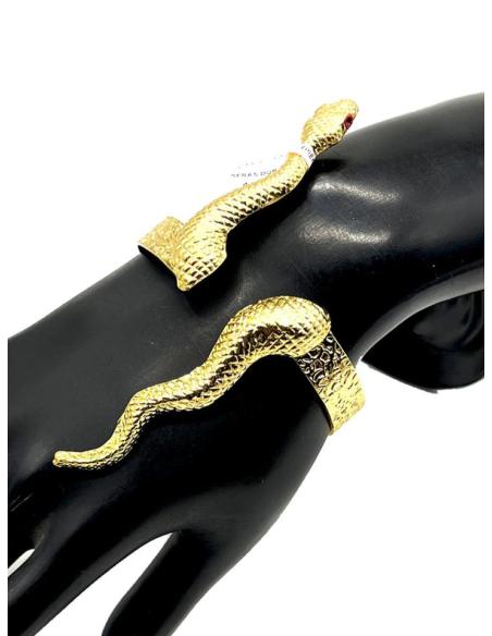 BRAZALETES DORADOS CON SERPIENTE QUE ENVUELVE TU BRAZO PARA CAUTIVAR