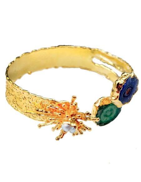 ELEGANTES PULSERAS PARA BODAS CON PIEDRAS AZULES Y VERDES