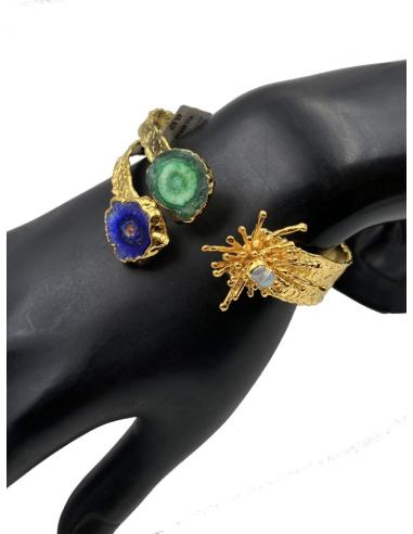 ELEGANTES PULSERAS PARA BODAS CON PIEDRAS AZULES Y VERDES