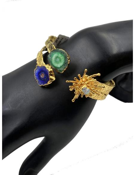 ELEGANTES PULSERAS PARA BODAS CON PIEDRAS AZULES Y VERDES