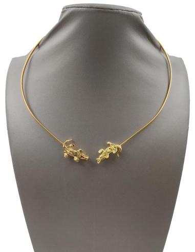 BONITOS COLLARES DORADOS CON COCODRILOS JOYAS DE DISEÑO CON BAÑO DE ORO