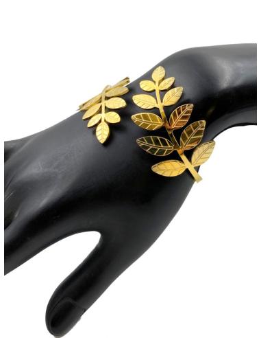 PULSERAS PARA BODAS DORADAS O PLATEADAS CON DISEÑO DE HOJITAS AJUSTABLE