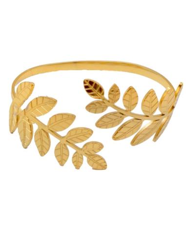 PULSERAS PARA BODAS DORADAS O PLATEADAS CON DISEÑO DE HOJITAS AJUSTABLE