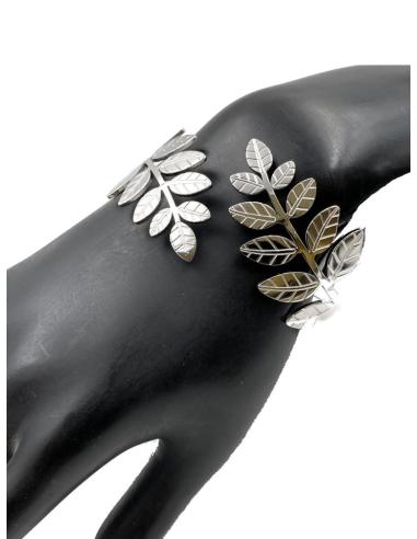 PULSERAS PARA BODAS DORADAS O PLATEADAS CON DISEÑO DE HOJITAS AJUSTABLE