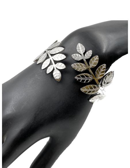 PULSERAS PARA BODAS DORADAS O PLATEADAS CON DISEÑO DE HOJITAS AJUSTABLE