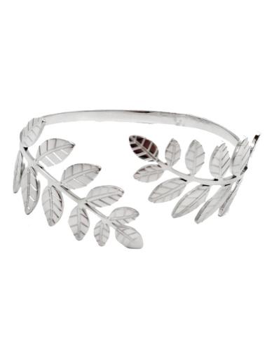 PULSERAS PARA BODAS DORADAS O PLATEADAS CON DISEÑO DE HOJITAS AJUSTABLE