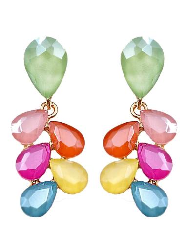 PENDIENTES DE FIESTA Y BODA EN MULTICOLOR CON DELICADO DISEÑO DE HOJITAS