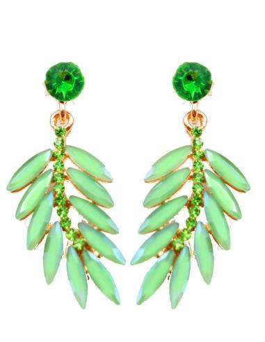 PENDIENTES DE FIESTA VERDE CLARO TAMAÑO MEDIO IDEAL PARA BODAS DE DIA