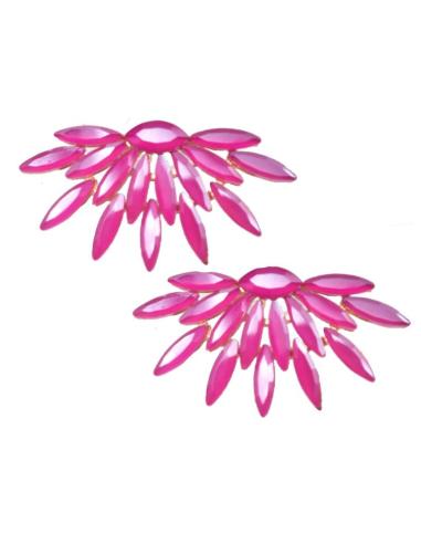 PENDIENTES DE FIESTA FUCSIAS Y CORTOS ESPECIAL BODAS DE DIA