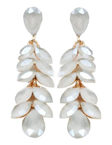 PENDIENTES BLANCOS DE FIESTA DE LARGO MEDIO IDEAL BODAS