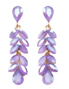PENDIENTES MORADOS DE FIESTA DE LARGO MEDIO IDEAL BODAS