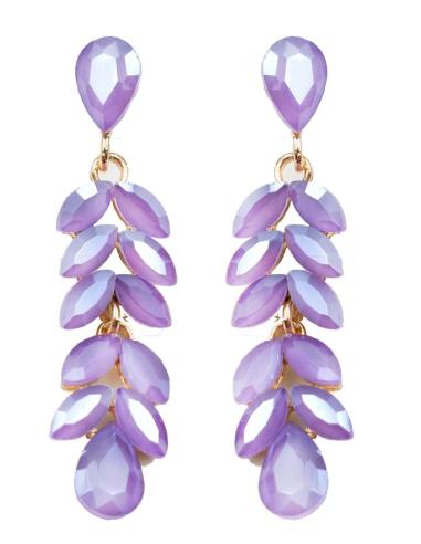 PENDIENTES MORADOS DE FIESTA DE LARGO MEDIO IDEAL BODAS