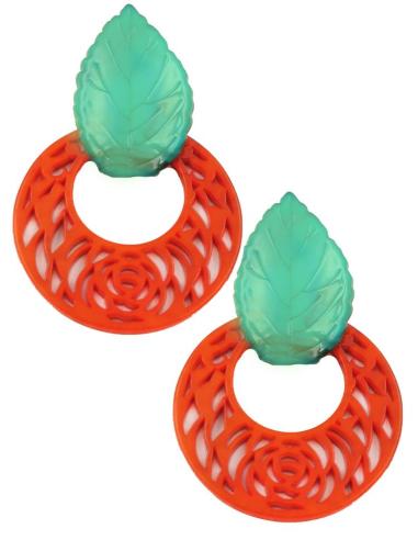 PENDIENTES DE AROS GRANDES NARANJAS PARA EVENTOS Y PARA TRAJES DE FLAMENCA