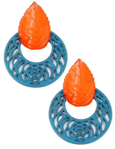 PENDIENTES DE AROS GRANDES AZULES PARA EVENTOS Y PARA TRAJES DE FLAMENCA