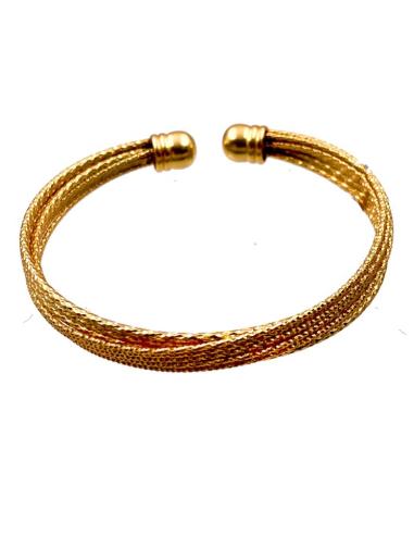 PULSERAS DORADAS MUJER CON BAÑO DE ORO SEMANARIO ENTRELAZADO