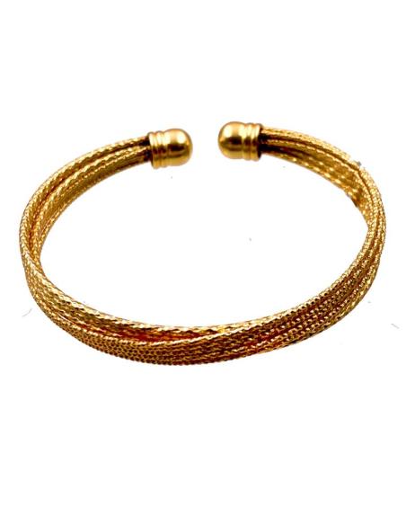 PULSERAS DORADAS MUJER CON BAÑO DE ORO SEMANARIO ENTRELAZADO