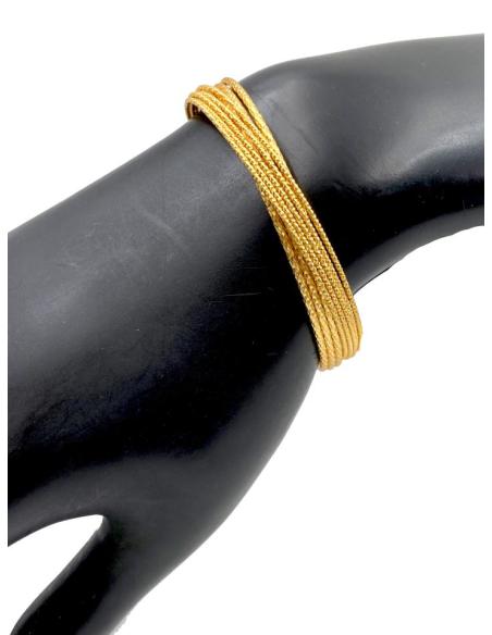 PULSERAS DORADAS MUJER CON BAÑO DE ORO SEMANARIO ENTRELAZADO