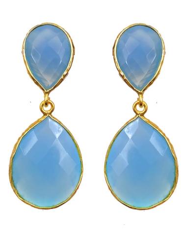 PENDIENTE AZUL CIELO DE PIEDRA PERFECTOS PARA MADRINAS