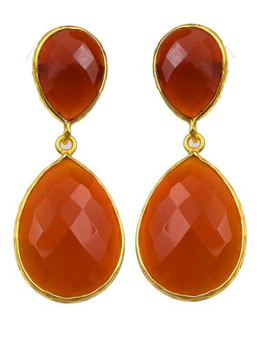 PENDIENTES NARANJAS DE PIEDRAS IDEALES PARA BODAS Y EVENTOS