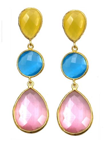 PENDIENTES LARGOS DE PIEDRAS IDEALES PARA BODAS Y EVENTOS