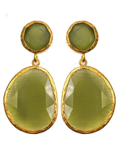 PENDIENTES VERDES TONO OLIVA MUY FAVORECEDORES PARA INVITADA
