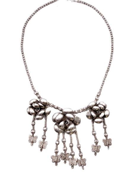GRAGANTILLA DE PLATA CON FLORES