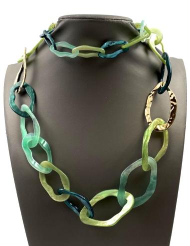 COLLARES VERDES DE MUJER CON ESLABONES GRANDES DE MODA