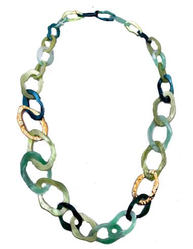 COLLARES VERDES DE MUJER CON ESLABONES GRANDES DE MODA