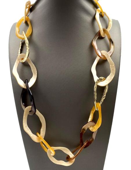 COLLARES MOSTAZAS Y MARRONES DE MUJER DE GRANDES ESLABONES