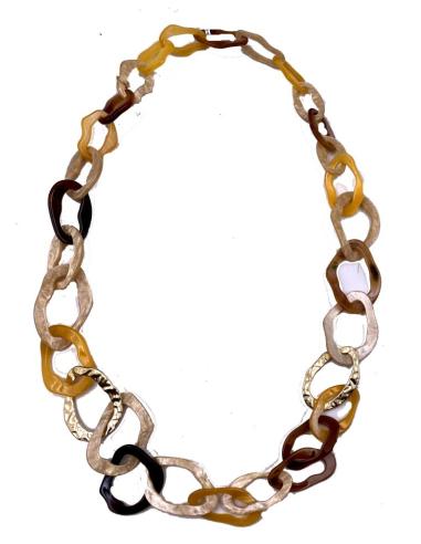 COLLARES MOSTAZAS Y MARRONES DE MUJER DE GRANDES ESLABONES