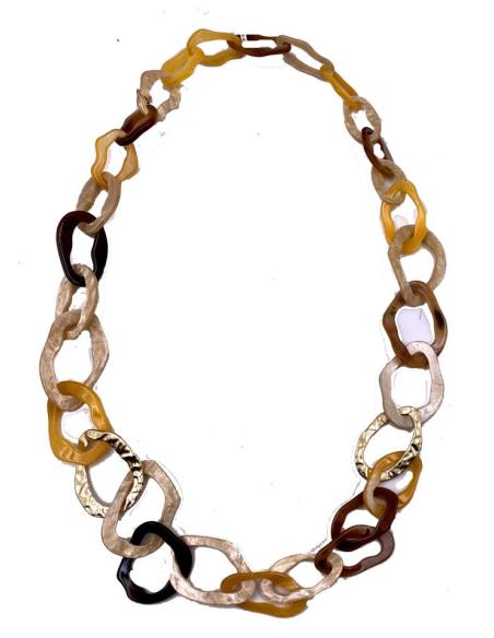 COLLARES MOSTAZAS Y MARRONES DE MUJER DE GRANDES ESLABONES