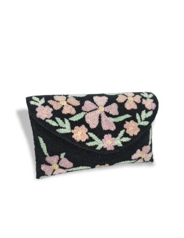 HERMOSA CARTERA DE FIESTA CON BORDADOS DE ROCALLAS