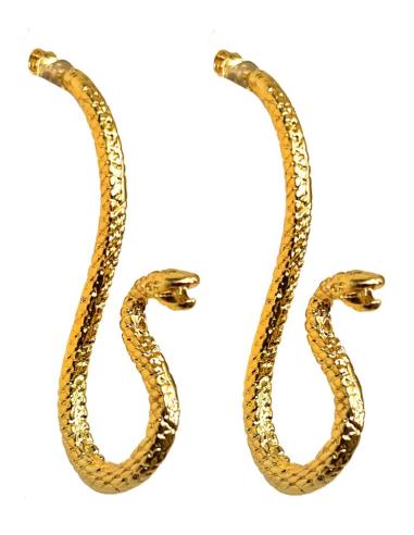 PENDIENTES DORADOS LARGOS CON EXOTICAS SERPIENTES
