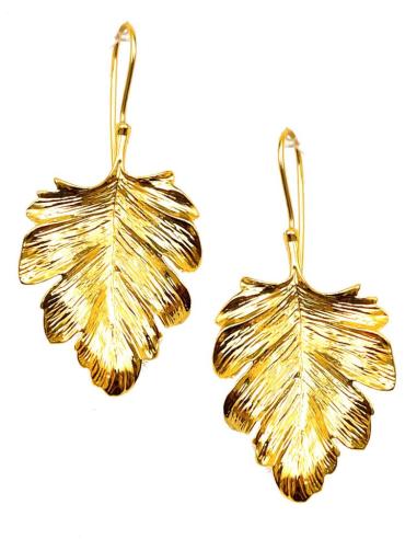 PENDIENTES DORADOS LARGOS INSPIRADOS EN LA NATURALEZA