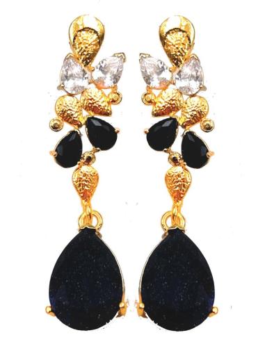 PENDIENTES LARGOS AZUL NOCHE EXQUISITO DISEÑO DE LAGRIMA