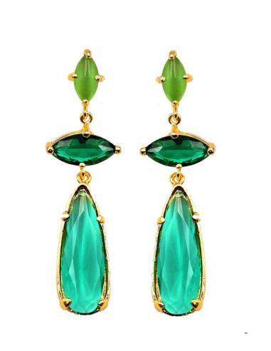 ELEGANTISIMOS PENDIENTES LARGOS VERDES TONO ESMERALDA