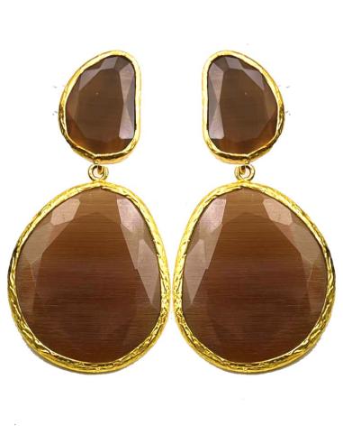 PENDIENTES MUJER LARGOS MARRONES PERFECTOS PARA BODAS