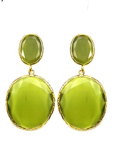 PENDIENTES LARGOS VERDES MUSGO PARA FIESTA Y BODAS